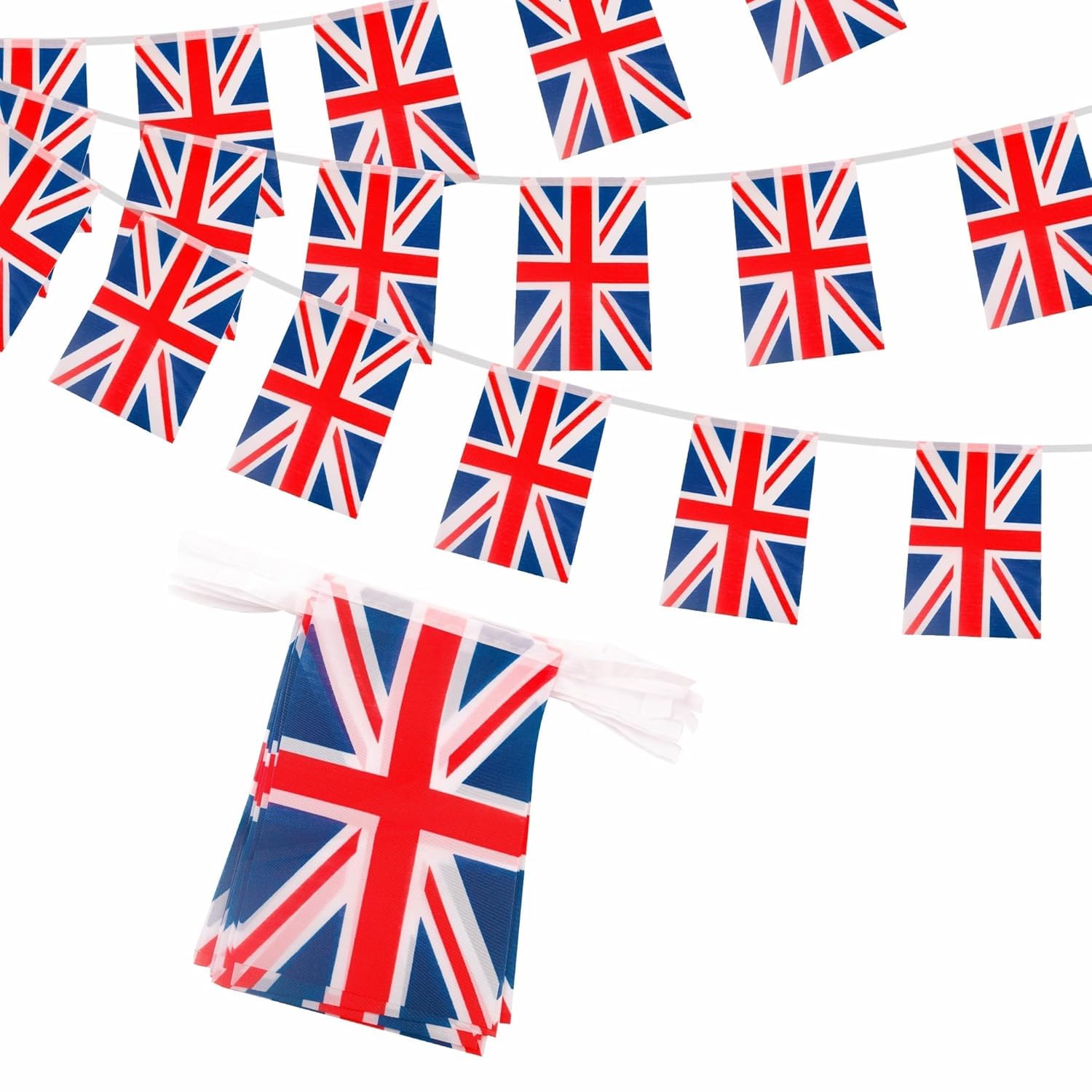 Union Jack 25 Flag 10m Bunting 29cmx19cm Fabric Flags Coronation