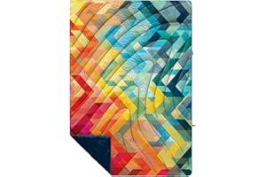 Rumpl Original Puffy Blanket - Warm Puffy Camping Blanket, 100% Recycled Polyester Insulation, Lightweight, Packable, Water-Resistant, Outdoor Puffer Blanket, 52"x75", V1, Geo Fresh