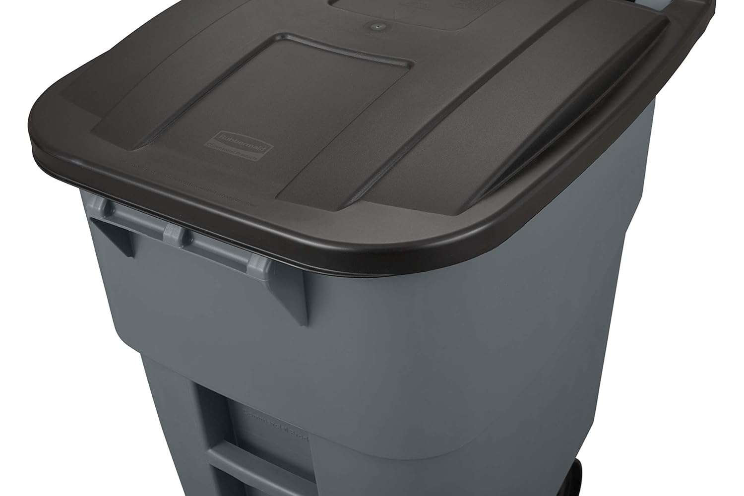 Rubbermaid Commercial Products FG9W2700GRAY Brute Rollout Heavy-Duty Wheeled Trash/Garbage Can, 50-Gallon, Gray: Waste Bins: Industrial & Scientific