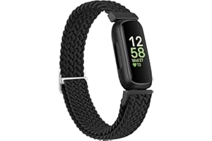 Braided Bands for Fitbit Inspire 3/Inspire 2/Inspire/Inspire HR Band, Adjustable Stretchy Sport Nylon Loop Strap Replacement 