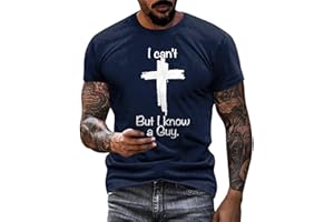 FXBAR Novelty Tshirts I Can't But I Know A Guy Letter Printed T-Shirts for Men Funny Christian Shirts