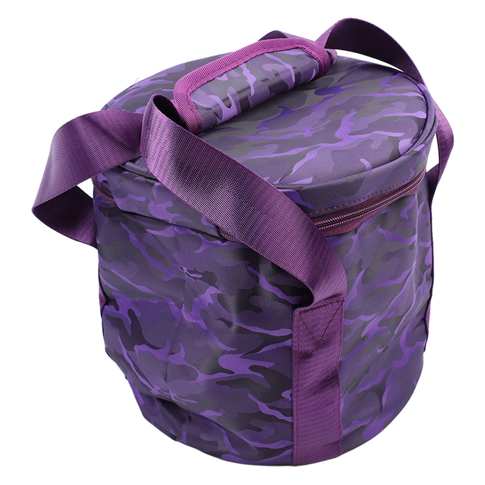 VGEBY Music Bowl Bag, Singing Bowl Storage Case with 2 External Pockets, Dual Zipper (10in Pure Purple)