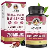 Ancient Bliss Resveratrol Powerful Antioxidant Supplement with Green Tea, Grape Seed Extract for Healthy Aging for Men &amp; Women