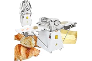 INTSUPERMAI Comercial Dough Sheeter Reversible Dough Roller Pasta Sheeter Puff Pastry Sheeter 1Croissant Fondant Rollar Sheeter Pasta Machine 0.04-2'' Adjustable Thickness 9.69in Belt Width 20V