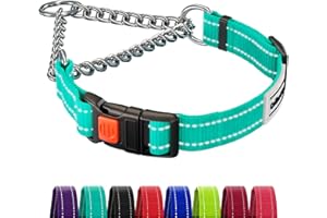 CollarDirect Martingale Dog Collar Dog Choke Collars Stainless Steel Chain Quick Release Buckle - Reflective Collar for Large