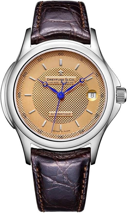 Dreyfuss Mens Analogue Classic Automatic Watch with Leather Strap