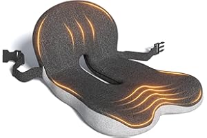QEGOON Seat Cushion - Memory Foam for Long Sitting & Tailbone Pain Relief, Suitable for Car - Long Driving, Office Chair, Lab & Airplane Use