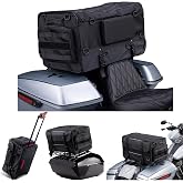 NEOCHIAEVO Motorcycle Touring Seat Bag Trolley Case with Wheels 50L | Waterproof Suitcase, Luggage, Duffel, Tail, Tour Trunk, Gear, Rear Rack Bag, Sissy Bar Bag, Fit For Harley, 50L(13Gallons)