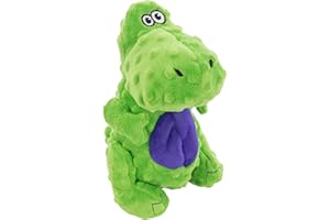 goDog Dinos T-Rex Squeaky Plush Dog Toy, Chew Guard Technology - Green, Large
