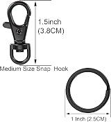 SICOU 5 Sets Keychain Hooks Swivel Clasps Metal Lobster Claw 1.5 Inch view 3