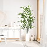 YOLEO 5.5FT Artificial Bamboo Tree with White Planter Indoor Decor view 5