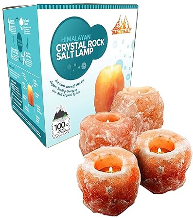 Himalayan Crystal Stone, Salt, Candle and Tea Light Holder, (Pink Candle Holder, 4)