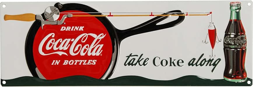 Coca Cola Fishing Sign Amazon Ca Home Kitchen