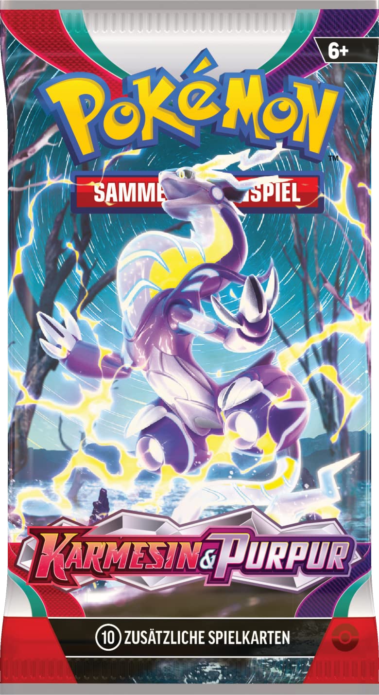Pokémon-Sammelkartenspiel: 3er-Pack Karmesin & Purpur - Heerashai (3 Boosterpacks & 1 holografische Promokarte) 5