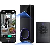 WYZE Wireless Duo Cam Video Doorbell (Chime Included), Battery Powered, 2K Full HD Video, 2 Cameras (People and Package), 2-Way Audio, Color Night Vision (Renewed)