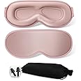 3D Deep Contoured Cup Sleep Mask, 99% Block Out Light Zero Pressure Sleeping Cover with Adjustable Strap, Eyelash Sleeping Mask for Extensions, Breathable Blindfold for Women Men-P