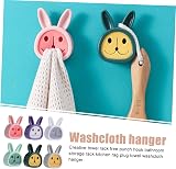 MAGICLULU 6pcs Cartoon Rabbit Push Towel Hooks - No Drilling, Mixed Colors view 5