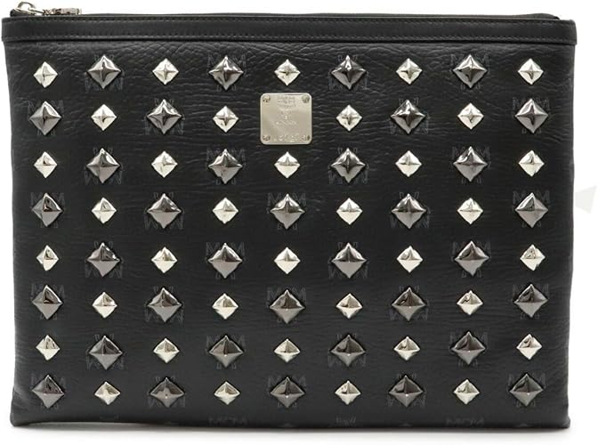 Amazon エムシーエム Mcm Loveless ラブレス コラボ ロゴグラム クラッチバッグ セカンドバッグ スタッズ Pvc レザー ブラック 黒 Mxz3aoc15bk001 中古 Mcm エムシーエム クラッチ セカンドバッグ