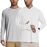 Blaward Men's Sun Protection Hoodie Shirt UPF 50+ Long Sleeve Swim Shirt Lightweight Fishing Shirts Running Rash Guards
