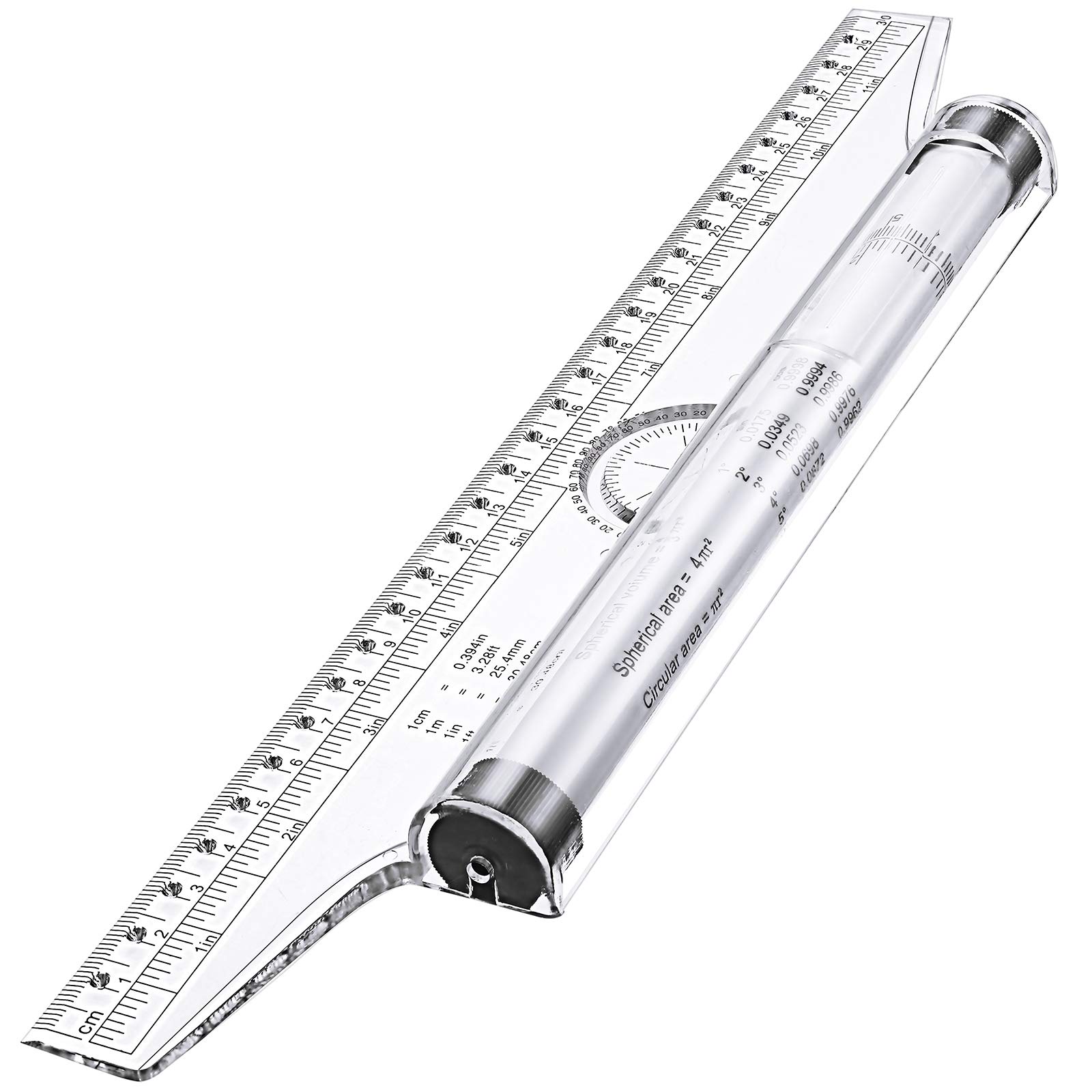 Photo 1 of Frienda Rolling Ruler Plastic Parallel Rolling Ruler, Multifunctional Drawing Design for Measuring Drafting Office, 12 Inch