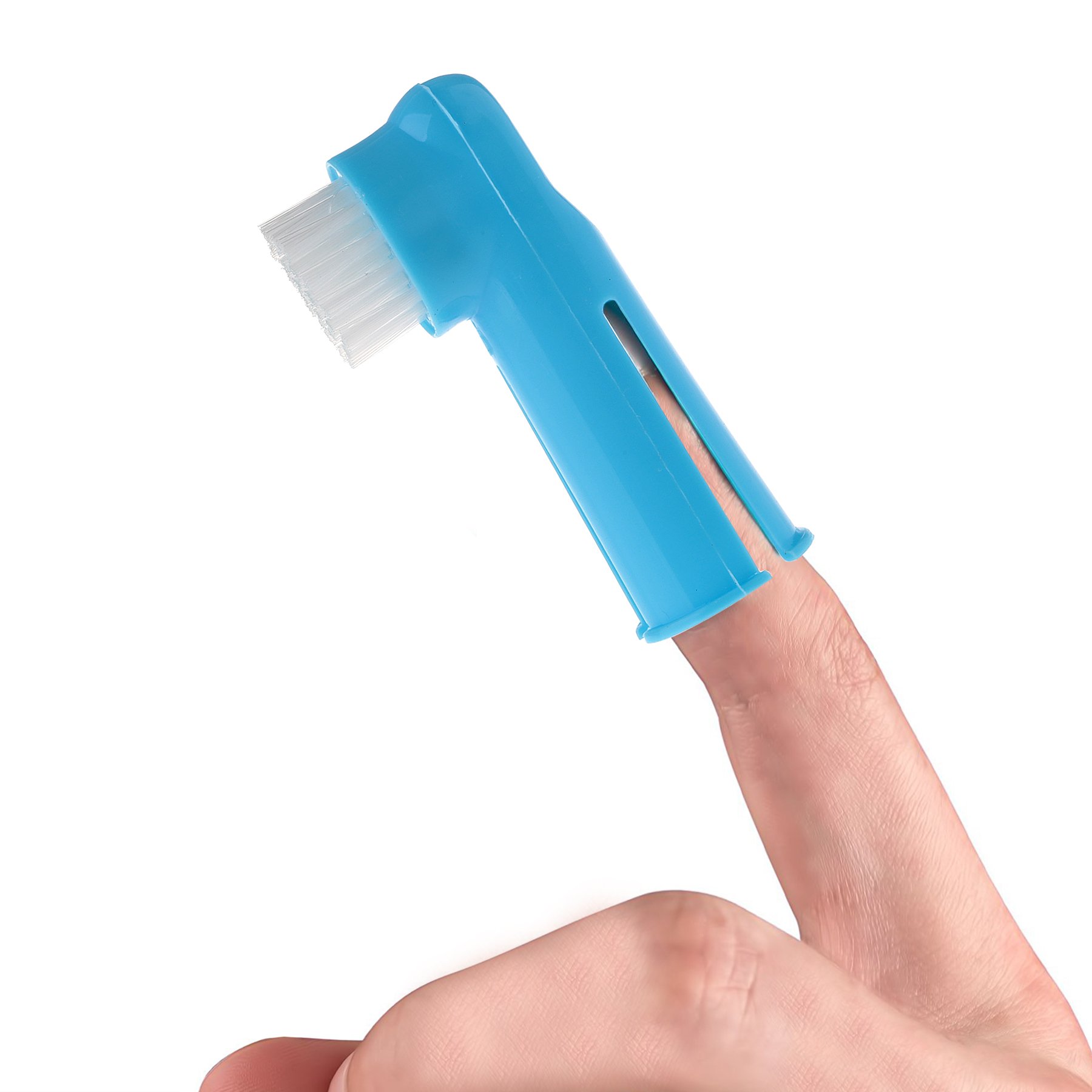 Dog Toothbrush Set of 1 Dual-headed Brush For Better Dog Dental Care And Dog Breath Freshener - Bonus 2 Finger Toothbrushes Included -for Small to Large Dogs, Cats, & Most Pets