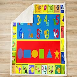 Twin 60"x80" Educational Learning Fuzzy Blanket