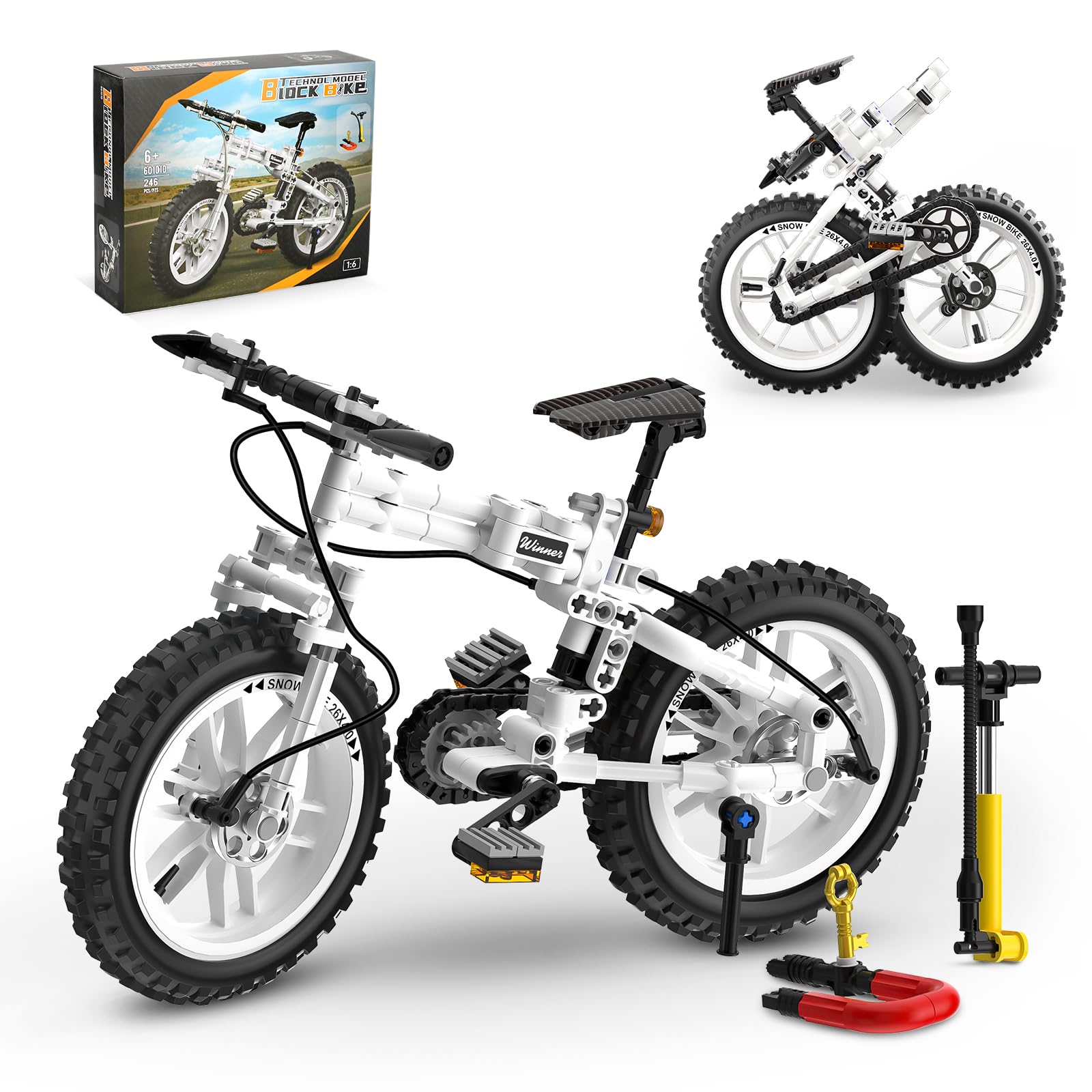 Photo 1 of **MISSING PIECES *** Foldable 1:6 Bicycle Building Blocks Set for Boys 8-12, Compatible with Lego Technic Motorcycle, Mountain Bike Building Kit STEM Educational Dirt Bike Stunt Bike Building Toys Gift for Kids (246 PCS)