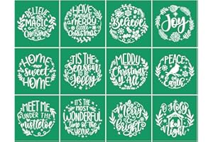 DGAGA Christmas Self-Adhesive Silk Screen Stencils,Holy Night Screen Printing Stencils for Craft Xmas Chalk Stencil Transfers Reusable Stencils for Painting on Wood T-Shirt Fabric Farmhouse Sign