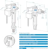 Ibergrif M20521 Toilet Cistern Bottom Side Fill Valve Adjustable Telescopic 3/8" view 2