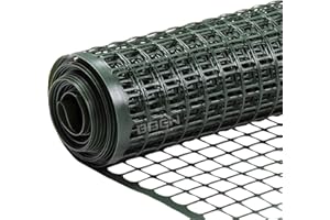 BOEN Garden Fence Temporary Barrier Outdoor Fence for Dog, Rabbit or Deer, Garden Netting Plastic Mesh Plant Protection (4' x 50', Green)