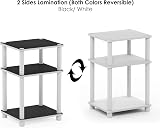 Furinno Just Side Table Set of 2 3-Tier End Tables Open Shelves White Espresso view 7