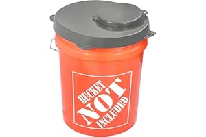 Skywin 5 Gallon Bucket Lid, Seal Lid, Wood Pellet Storage Containers, Bird Seed Container, Lump Charcoal Storage, Weather Resistant Rubber (Bucket Not Included) (Grey)