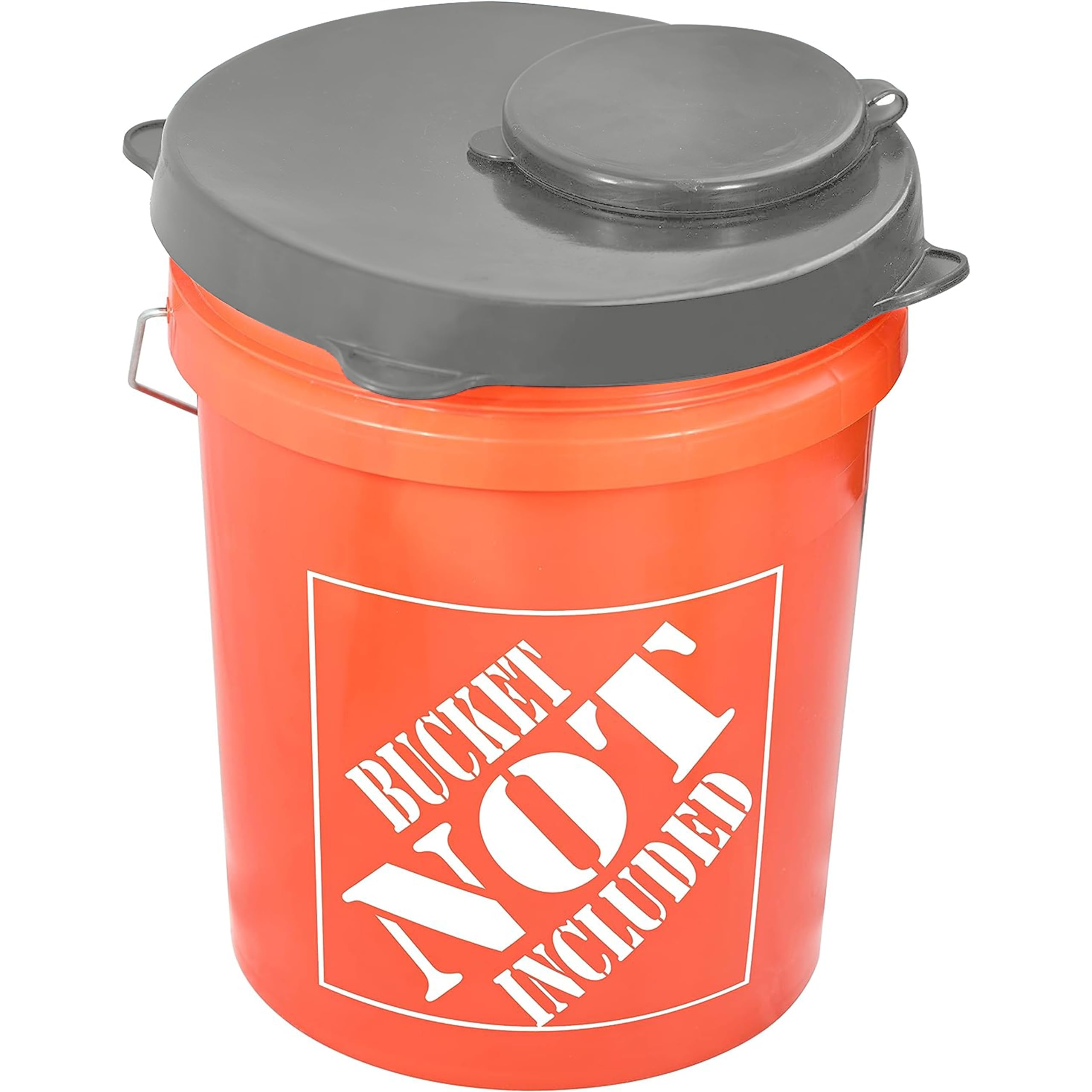 Photo 1 of Skywin 5 Gallon Bucket Lid, Seal Lid, Wood Pellet Storage Containers, Bird Seed Container, Lump Charcoal Storage, Weather Resistant Rubber (Bucket Not Included) (Grey)