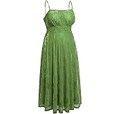 Plus Size Cocktail Dresses - Velvet Party Summer Formal Wedding Guest Sleeveless Spaghetti Strap Floral Midi Dress