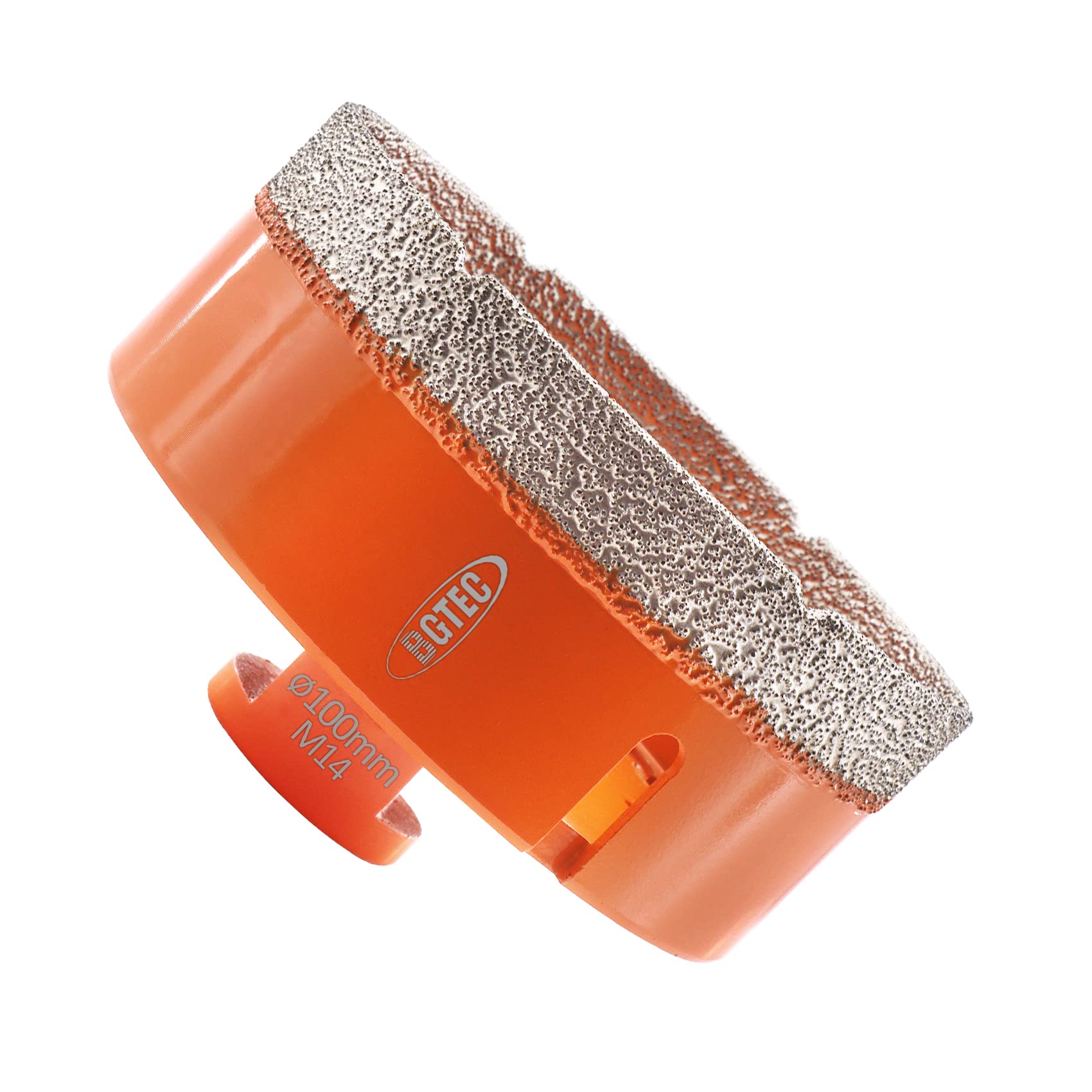 BGTEC Diamond Drill Bit Tile Hole Saw 100mm with M14 Thread for Porcelain Ceramic Tile Granite Marble Masonry Granite Stone Vacuum Brazed Bit 60mm Length