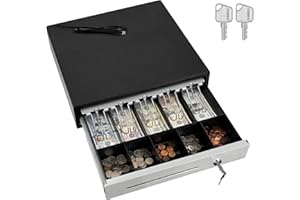 HK SYSTEMS SAM4s 16" "Stainless Steel" Front Heavy Duty Black POS Cash Drawer with 5Bill/5Coin