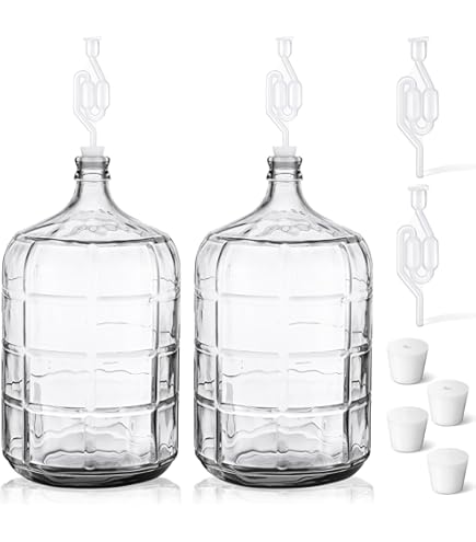 North Mountain Supply 3 Gallon Glass Carboy Fermenter Kit - Italian Glass With Stopper, Airlock, Handle