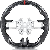 VOONKE Hydro-dip Steering Wheel for Ford Mustang 2018-2023 | D-shaped,Preforated Leather Grip,Magnesium Alloy Skeleton,for Mustang EcoBoost/GT/Shelby GT350/GT350R/GT500