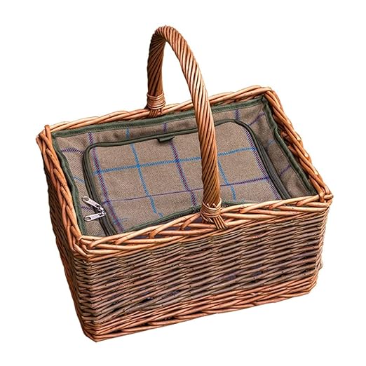 Red Hamper Cesta de Picnic de Mimbre carniceros con Nevera ...