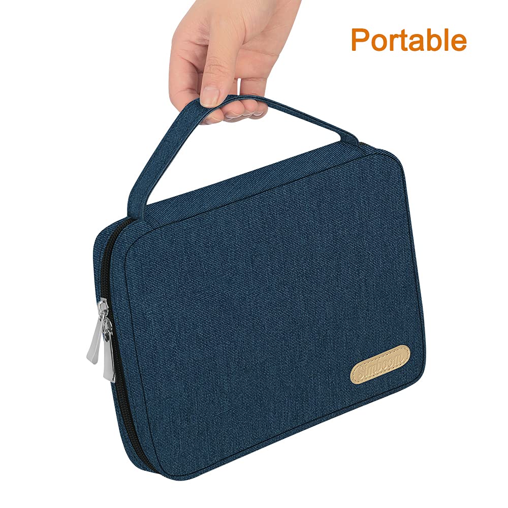 SIMBOOM 40 Watch Bands Storage Bag, Nylon Spill-resistant Watch Band Organizer Bag Carrying Case Travel Watch Straps Carrying Bag Pouch Compatible with Apple Watch Bands, Watch Band Pin, Cable-Blue