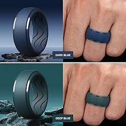 Egnaro Men's Silicone Rings 10mm Wide 2.5mm
