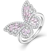 STARCHENIE Butterfly Ring for Women 925 Sterling Silver Birthstone Rings Size 5-10