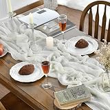 Artoid Mode Boho Ivory Gauze Table Runner 300 cm Polyester Kitchen Decor view 3