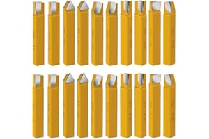 SENDUO 20 pc 1/2" Carbide Tip Tipped Cutter Tool, Metal Lathe Cutting Tools for Turning, Boring, and Chamfering