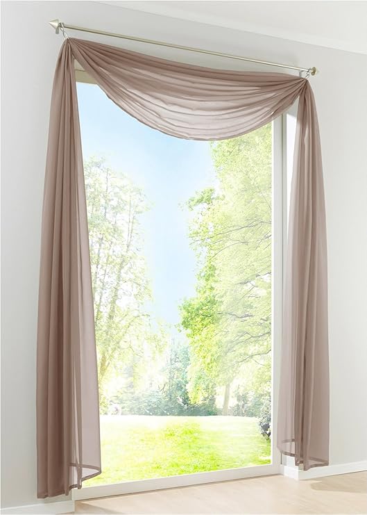 Amazon Com Livebycare Multi Color Solid Pelmet Sheer Window Scarf