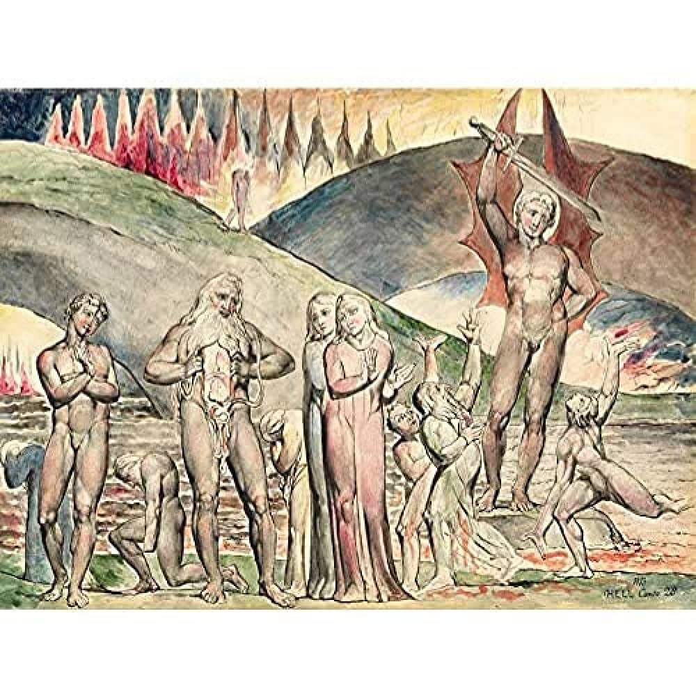 William Blake The Schismatics And Sowers Of Discord Mahomet Art Print Canvas Premium Wall Decor Poster Mural