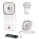 FADACHY Mini Fan Handheld Personal Fan Breeze Quiet Power Neck Fan Rechargeable, Outdoors, Hiking, Camping, white