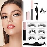 URAQT Magnetic Eyelash 3 Pairs 3D False Eyelashes Reusable Magnetic Kit view 2