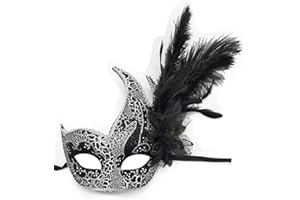 COOLWIFE Costume Mask Feather Masquerade Mask Halloween Mardi Gras Cosplay Party Masque