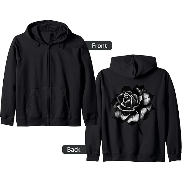トップス LA FAM Flower Zipper Hoodie LA FAM Flower Zipper Hoodie knit striped hoodie grey/black